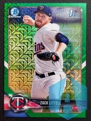 2018 Bowman 1st Chrome Zack Littell Green Mojo Refractor /99